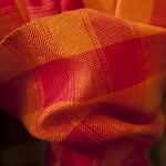 bright plain weave silk scarf